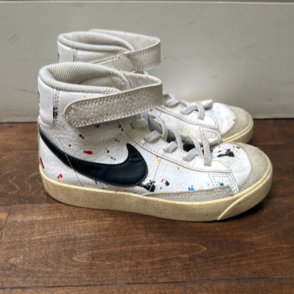 Nike kids Blazer Mid '77 PS 'Paint Splatter' sneakers- size 12.